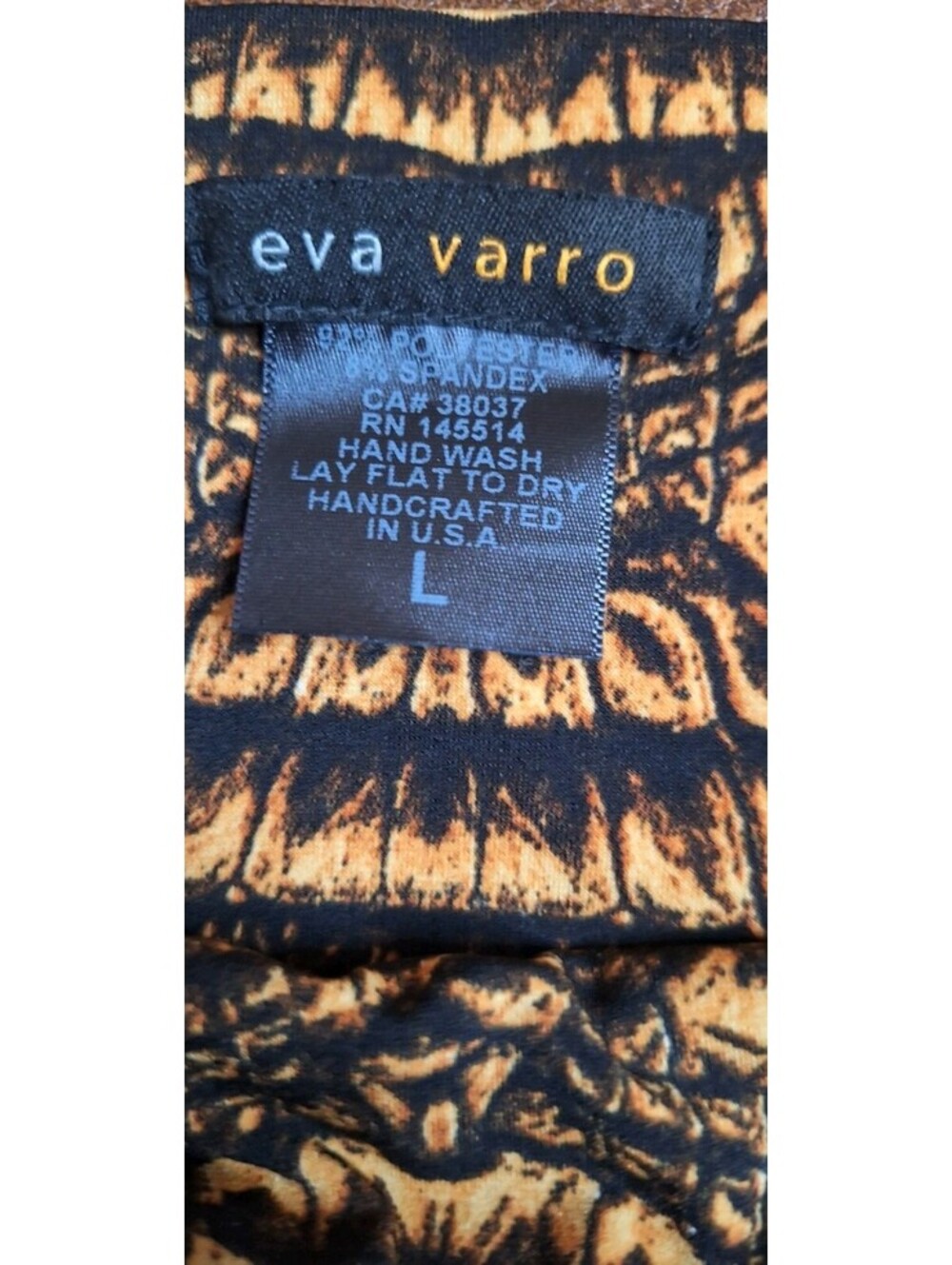 Eva Varro Gator Crocodile Print Wide Leg Palazzo Pants Brown Black Women's - L - Picture 12 of 12
